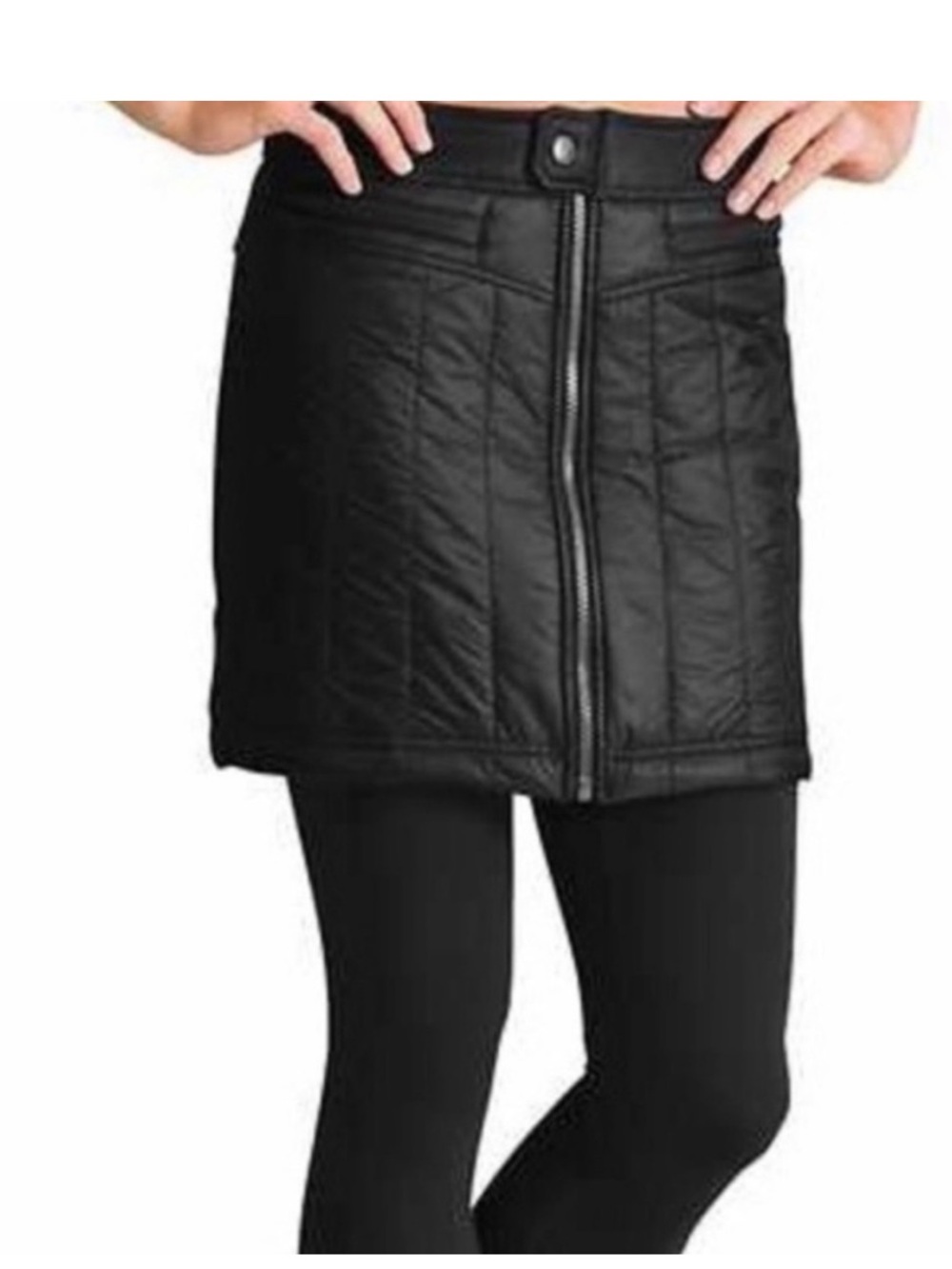 Athleta Toasty Buns Quilted Skirt Black Size 2 View 2